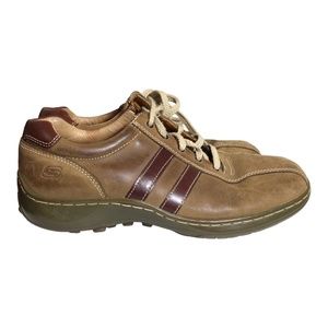 Men’s Skechers Casual Shoes Lace Up Light Brown Leather SN 4400 Comfort Size 8